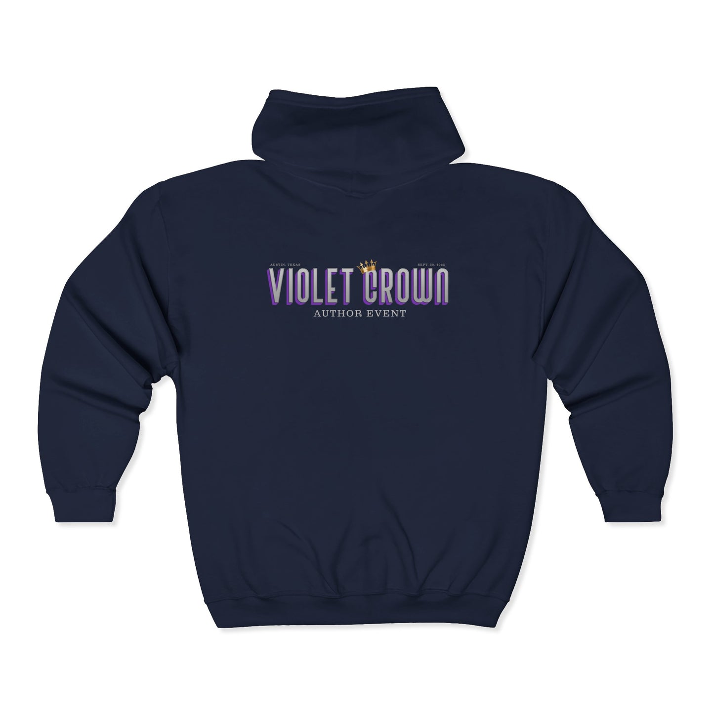 Violet Crown Author Event Zip Hoodie - Cozy Unisex Sweatshirt for Book Lovers