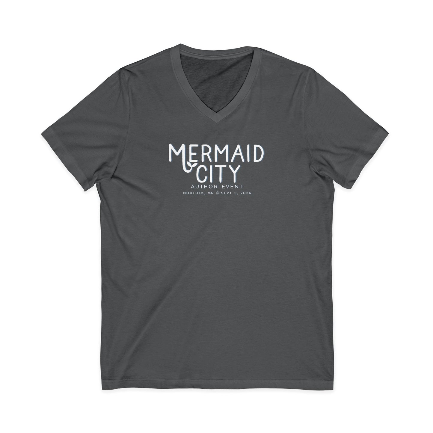 Mermaid City Author Event Unisex Jersey Short Sleeve V-Neck Tee