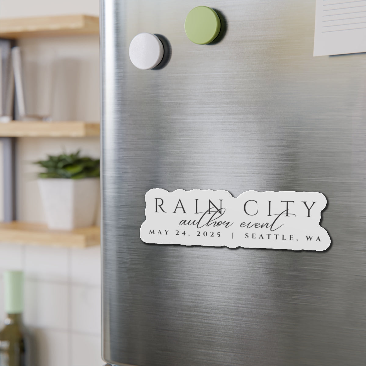Rain City Author Event Die-Cut Magnets