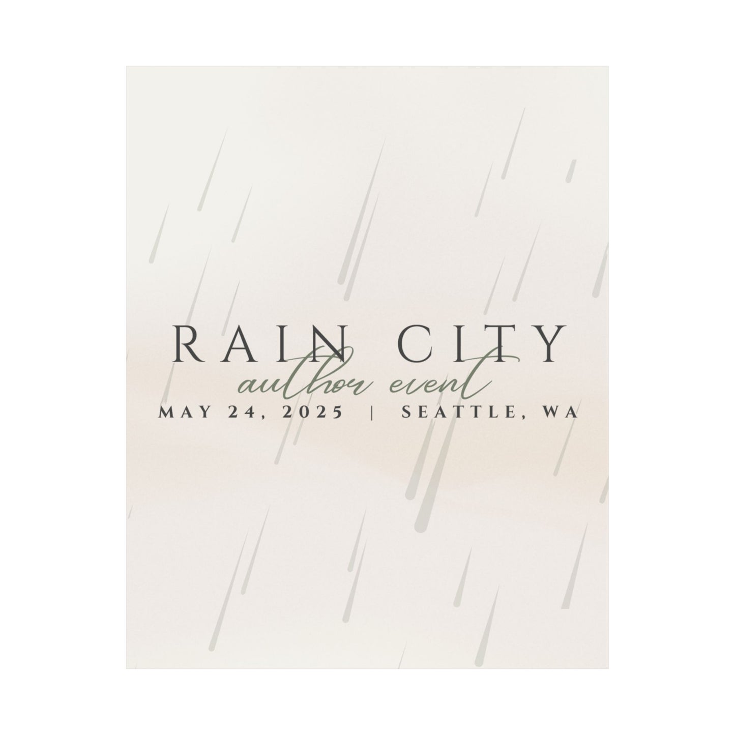 Rain City Author Event Matte Posters