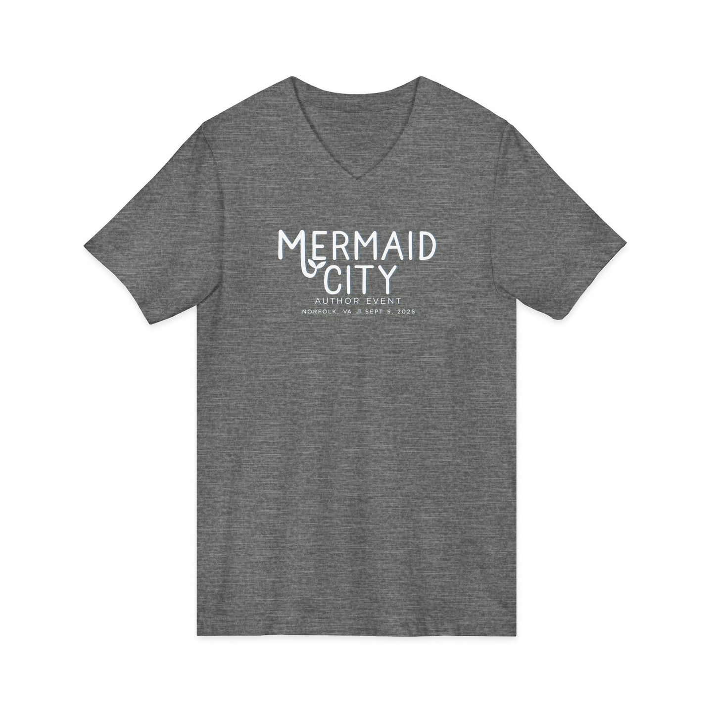 Mermaid City Author Event Unisex Jersey Short Sleeve V-Neck Tee