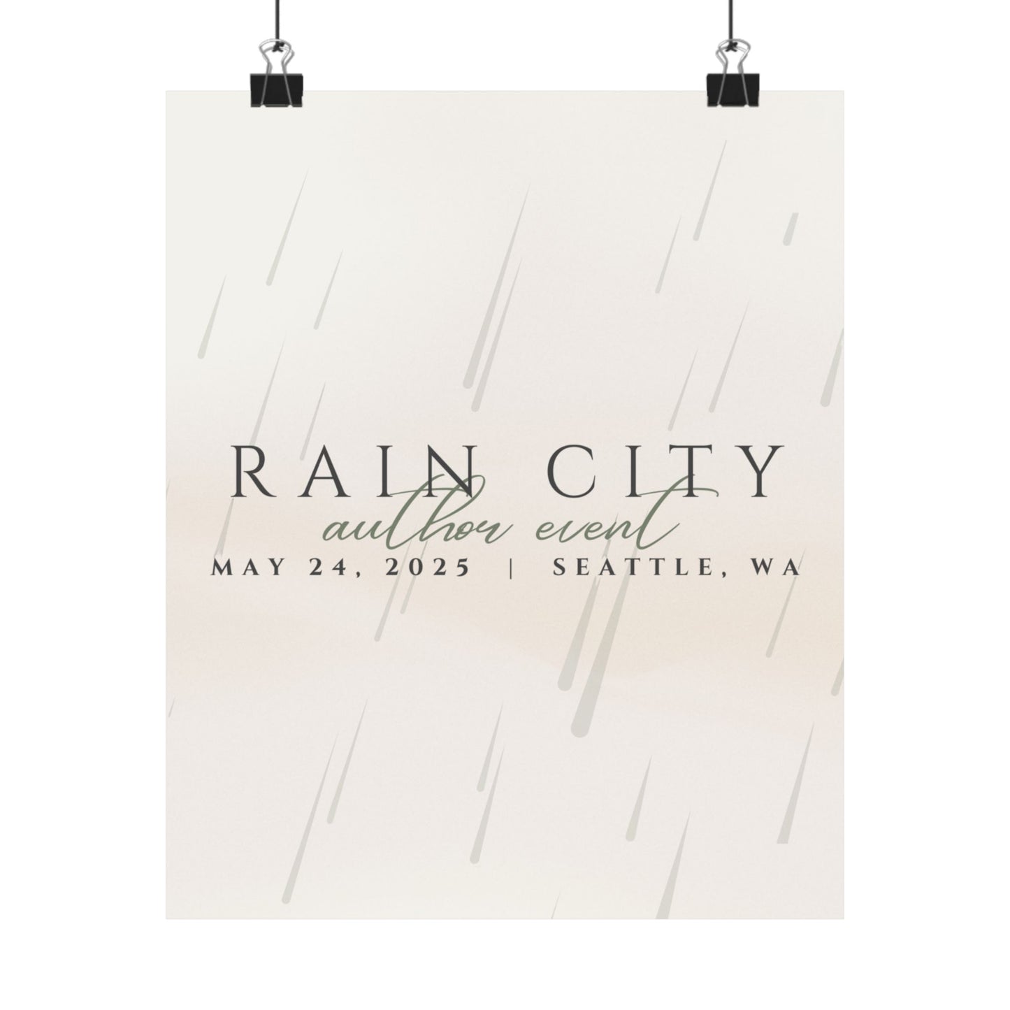 Rain City Author Event Matte Posters