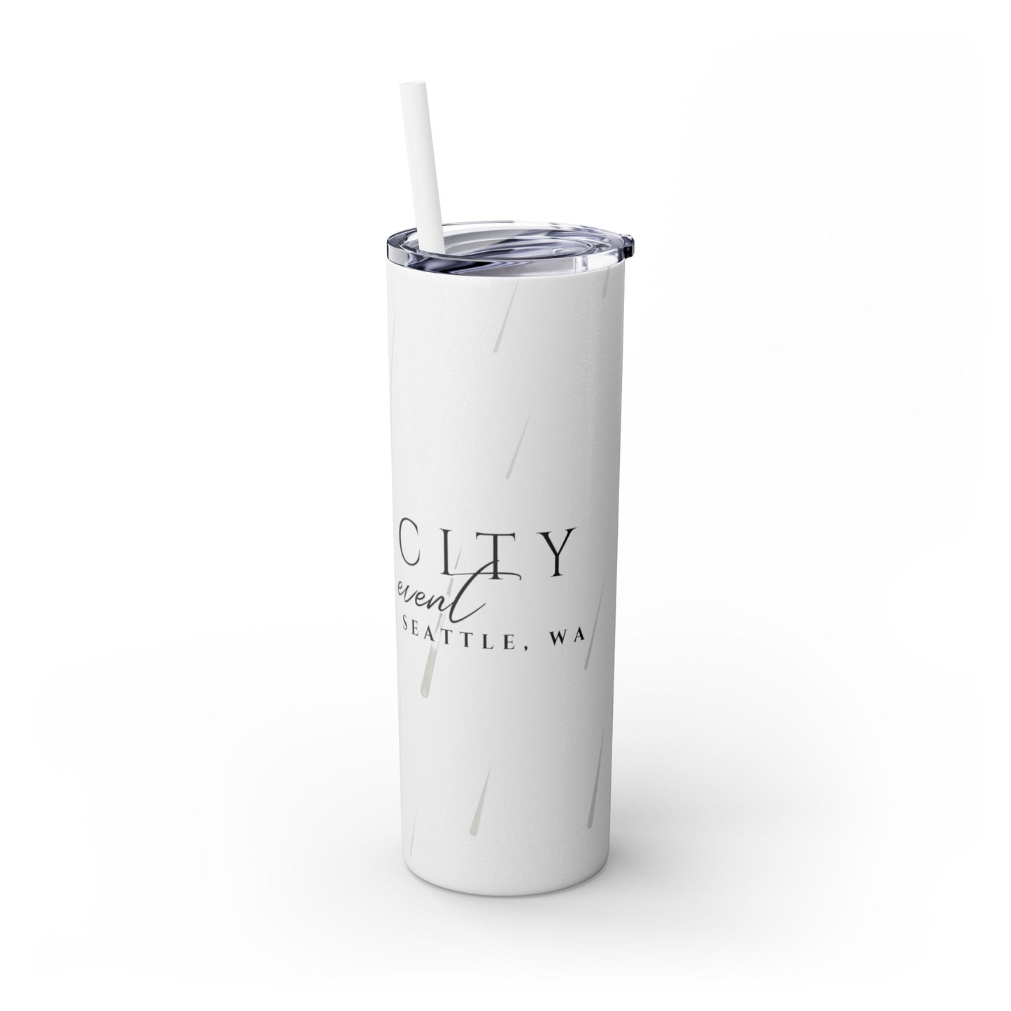 Rain City Author Event Skinny Tumbler with Straw, 20oz Version 2