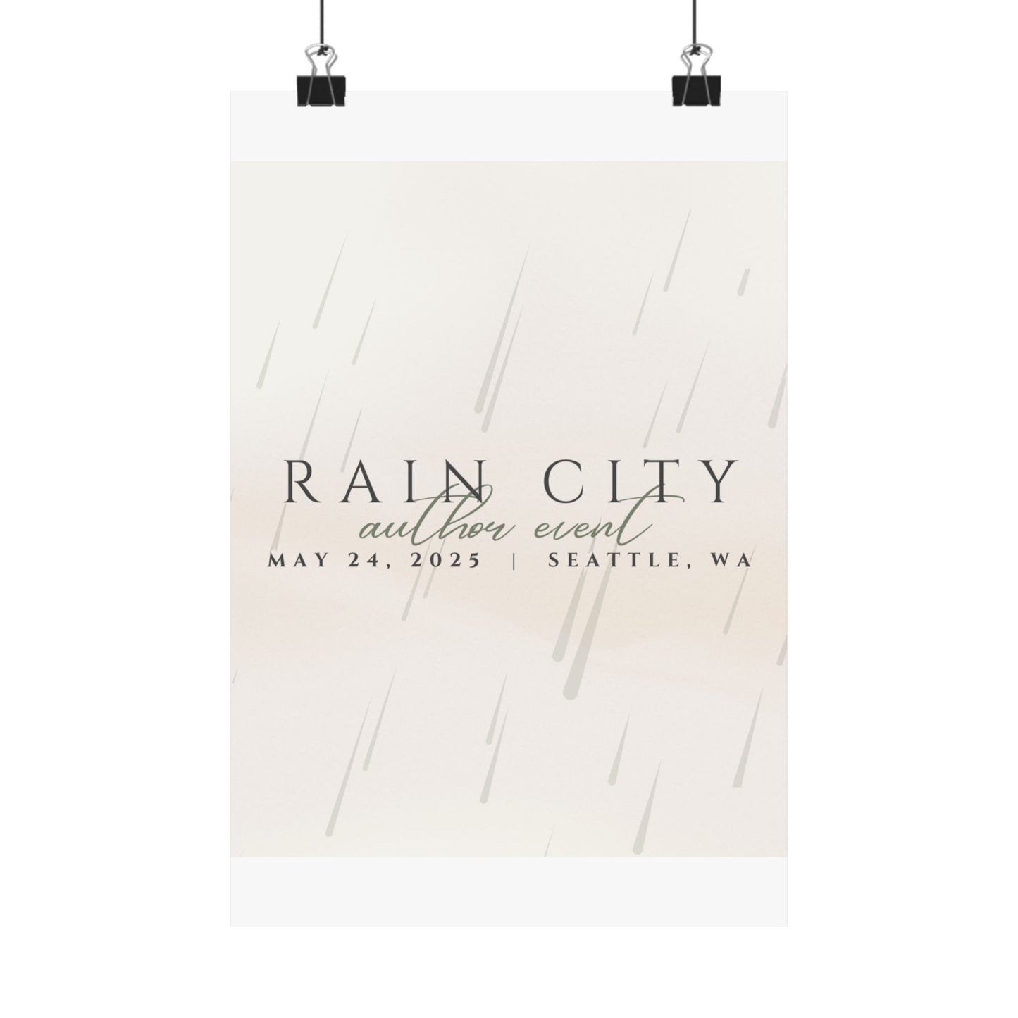 Rain City Author Event Matte Posters
