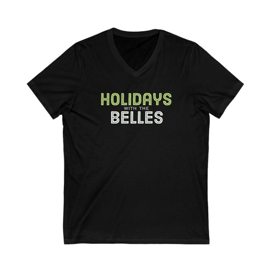 Holidays with the Belles Unisex Jersey Short Sleeve V-Neck Tee
