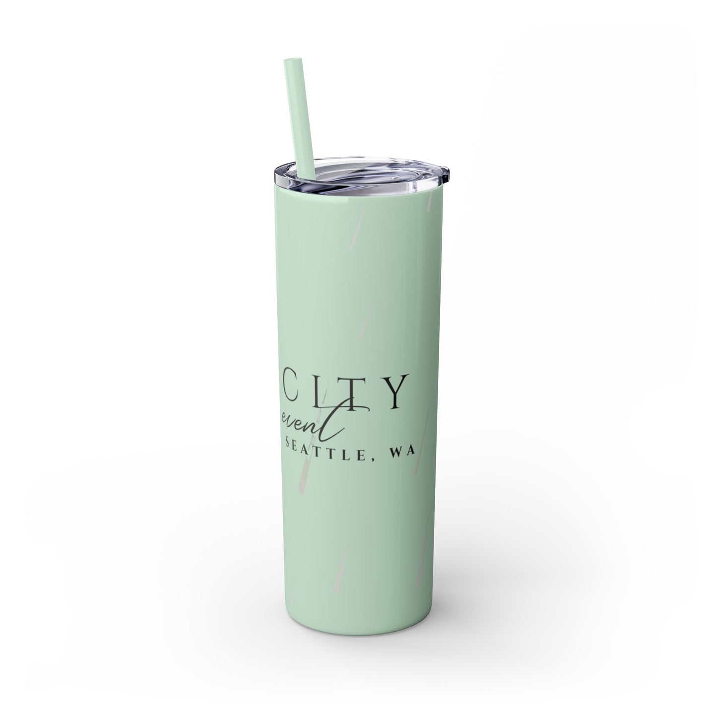 Rain City Author Event Skinny Tumbler with Straw, 20oz Version 2