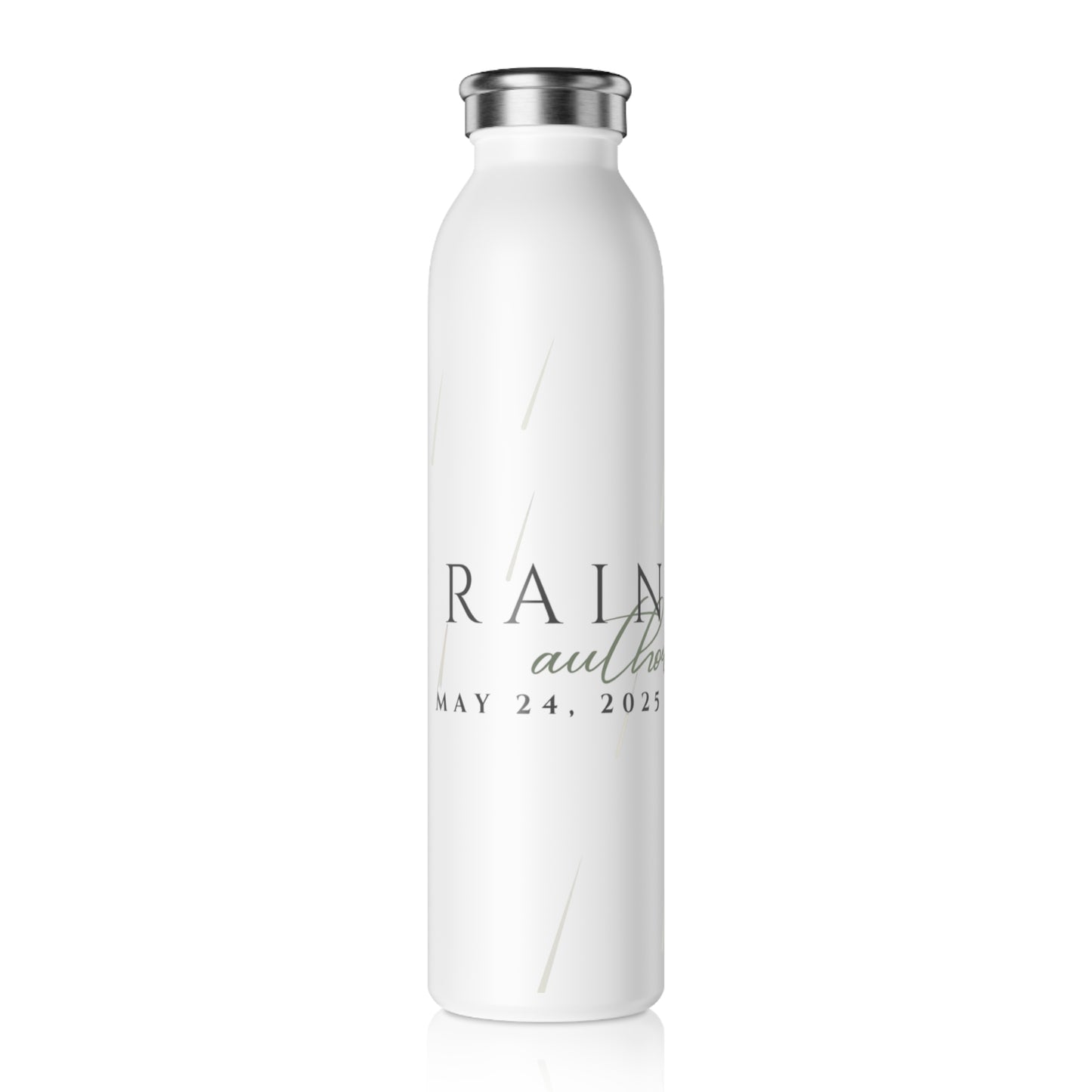 Rain City Author Event Slim Water Bottle