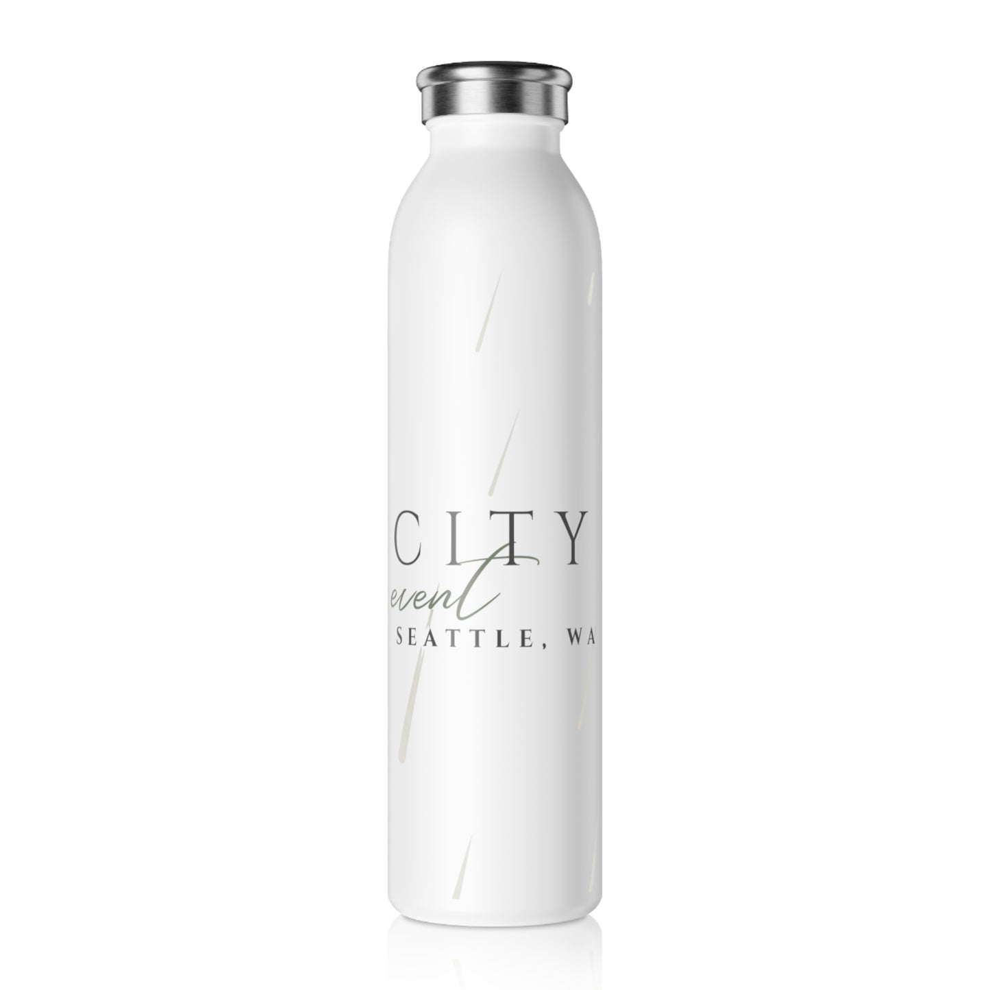 Rain City Author Event Slim Water Bottle