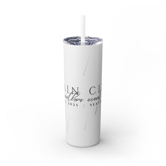 Rain City Author Event Skinny Tumbler with Straw, 20oz Version 2