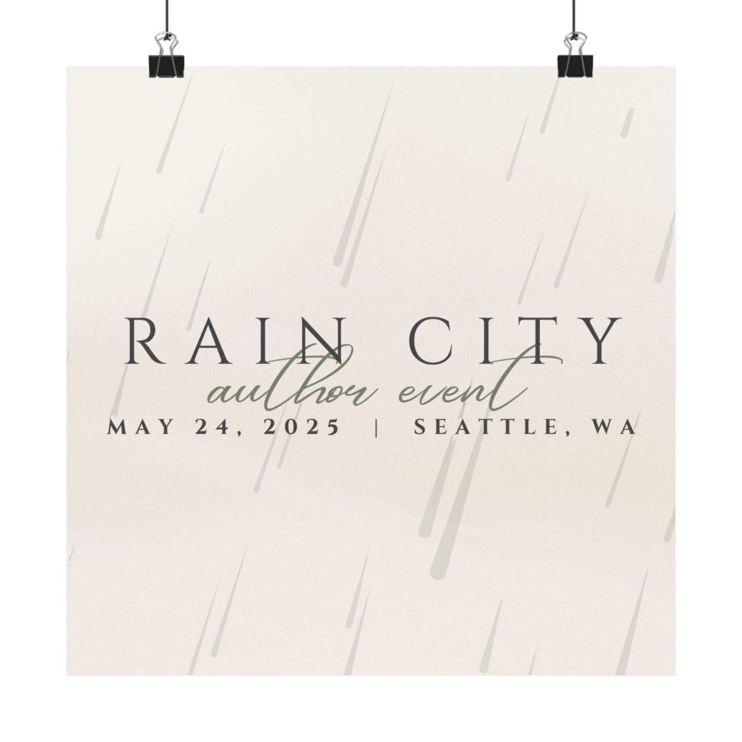Rain City Author Event Matte Posters