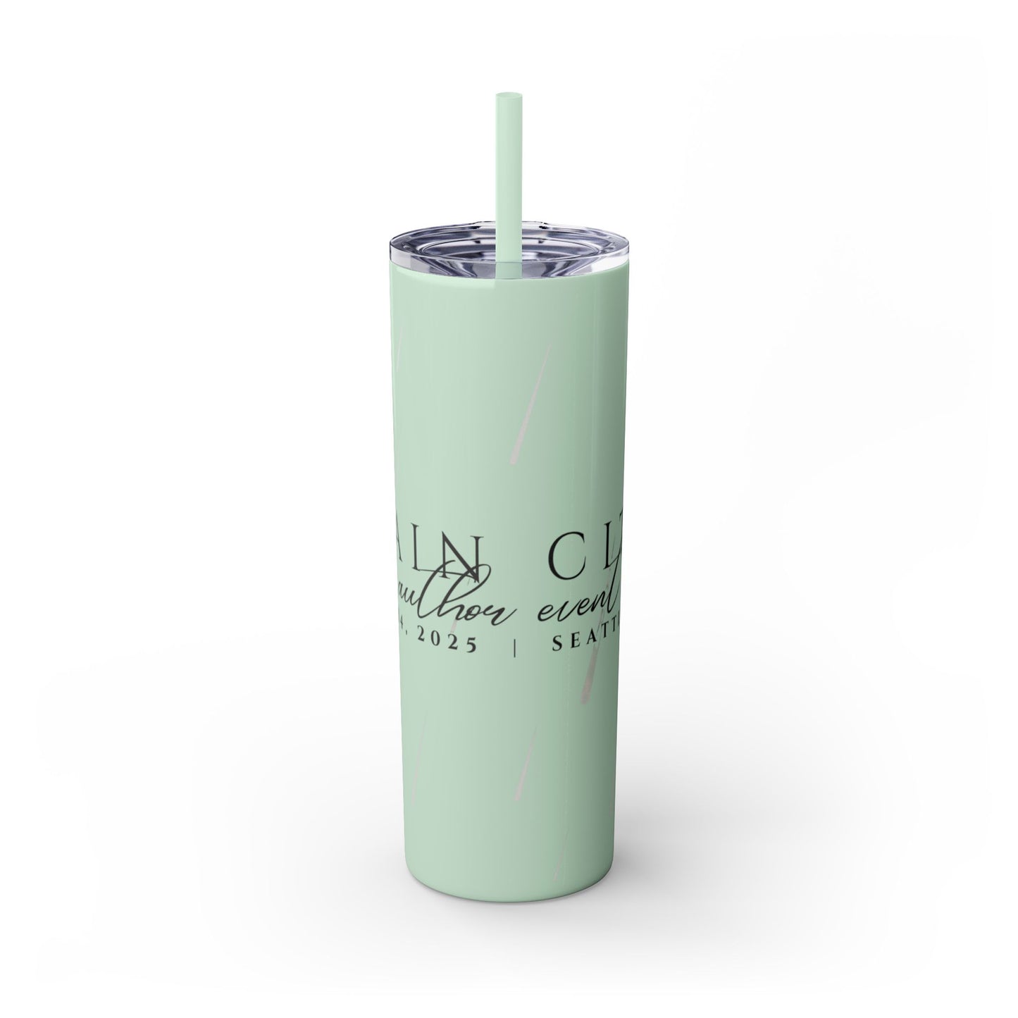 Rain City Author Event Skinny Tumbler with Straw, 20oz Version 2