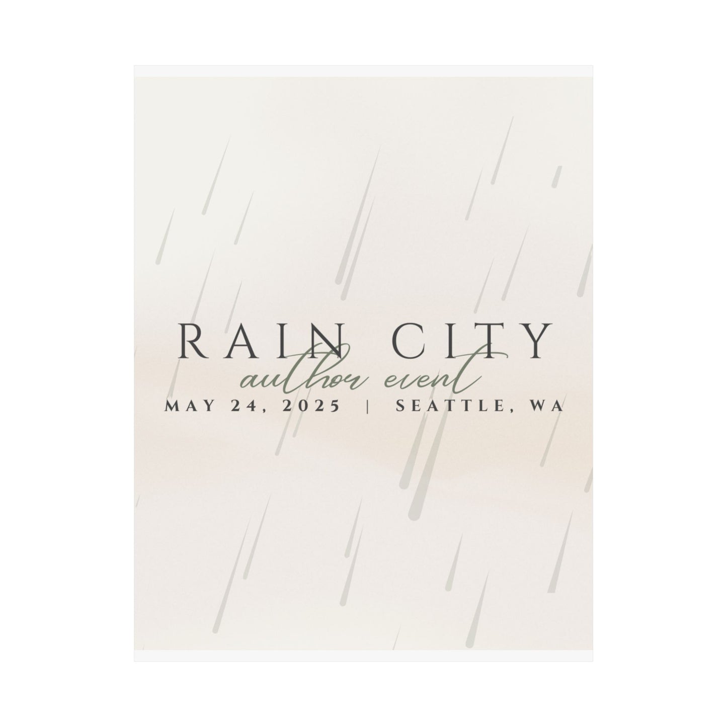 Rain City Author Event Matte Posters