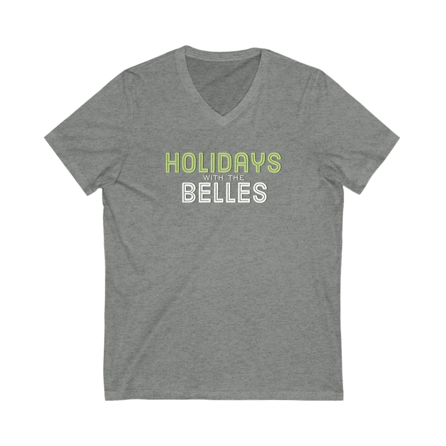 Holidays with the Belles Unisex Jersey Short Sleeve V-Neck Tee