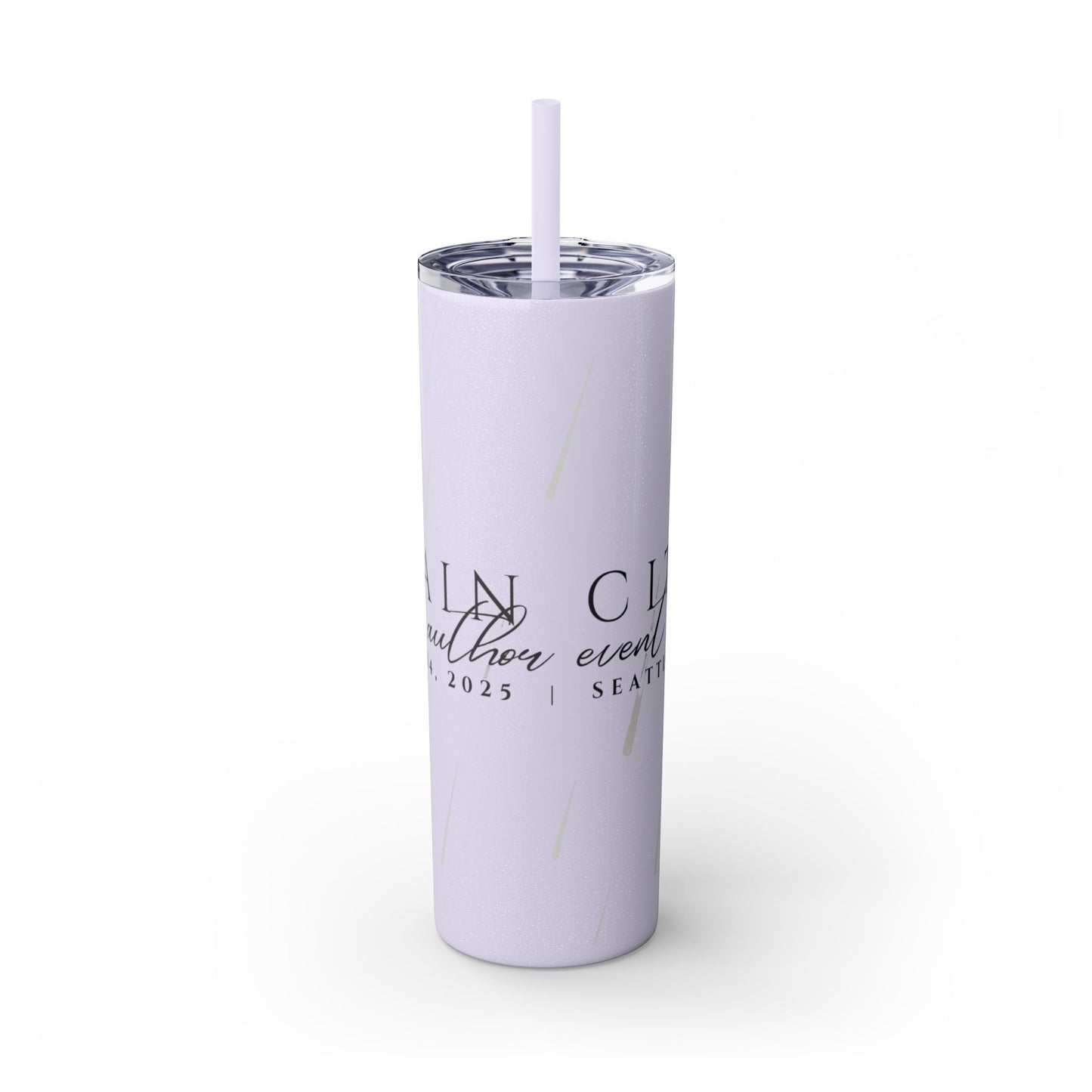 Rain City Author Event Skinny Tumbler with Straw, 20oz Version 2