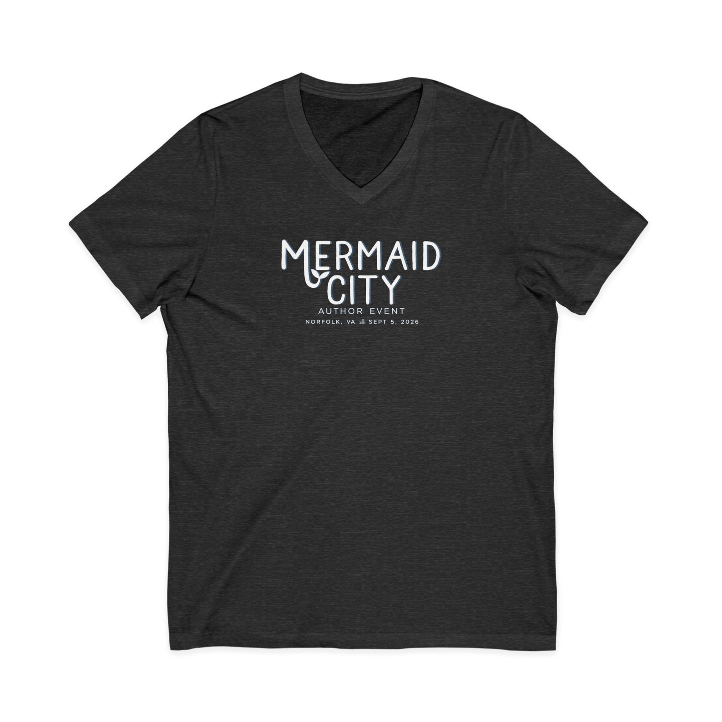Mermaid City Author Event Unisex Jersey Short Sleeve V-Neck Tee