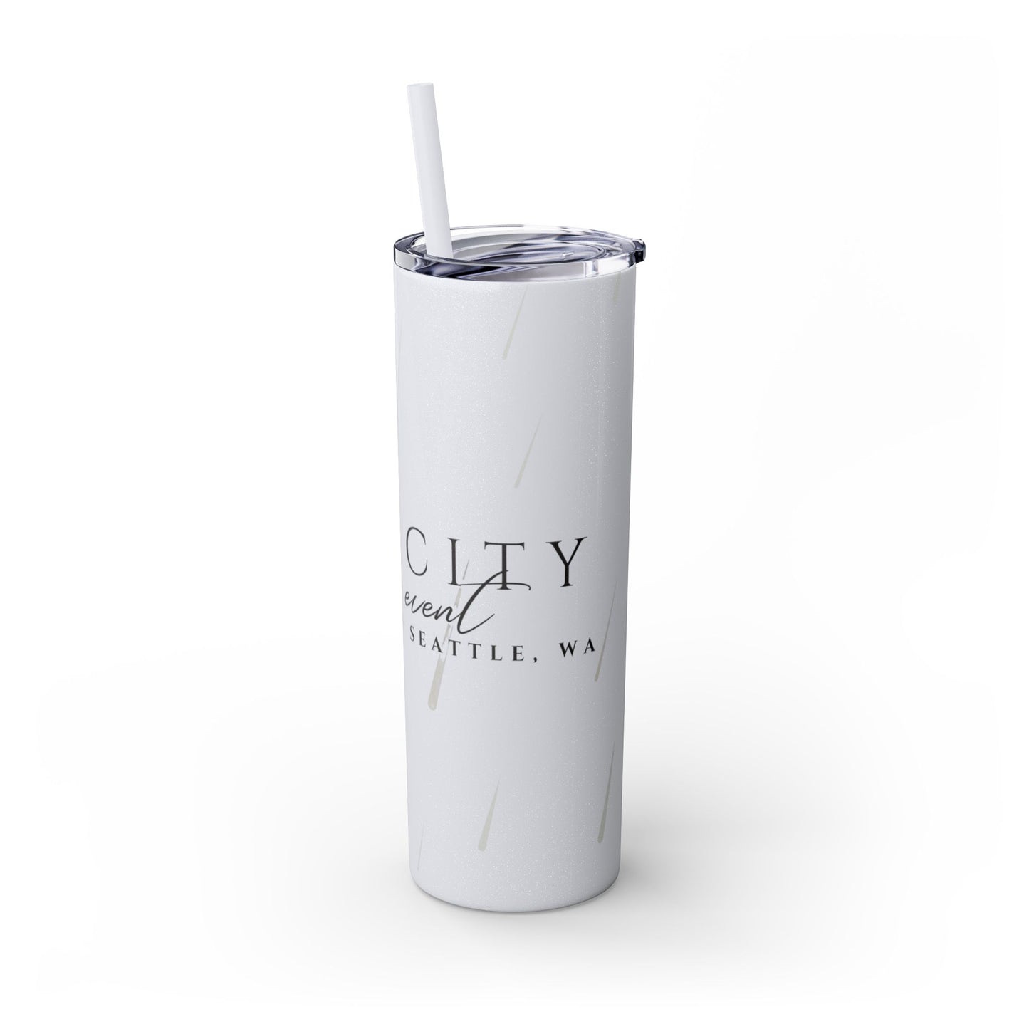 Rain City Author Event Skinny Tumbler with Straw, 20oz Version 2