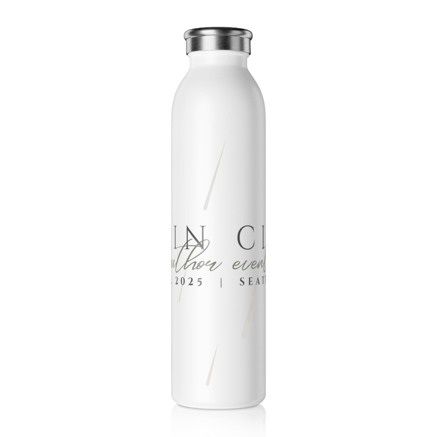 Rain City Author Event Slim Water Bottle