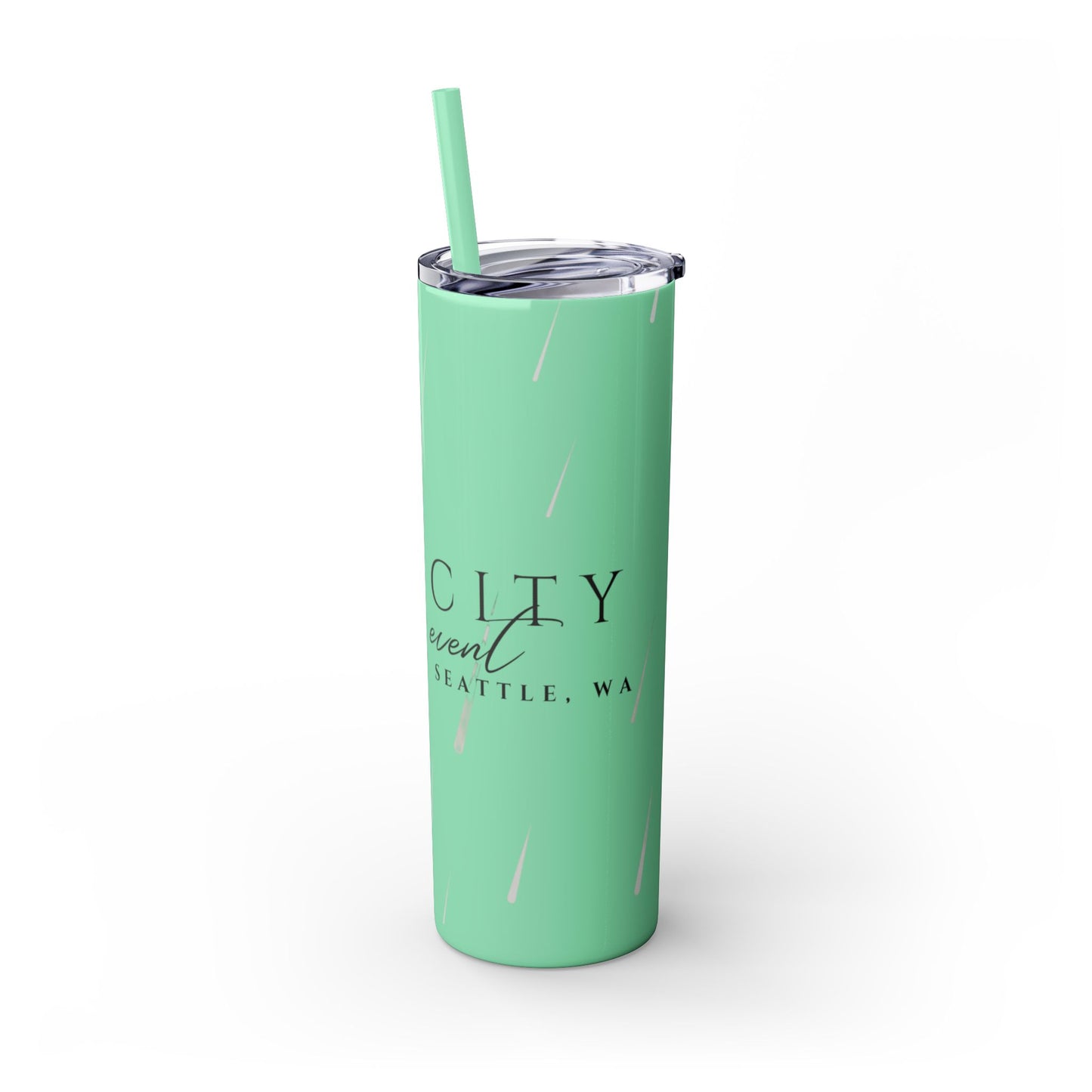 Rain City Author Event Skinny Tumbler with Straw, 20oz Version 2