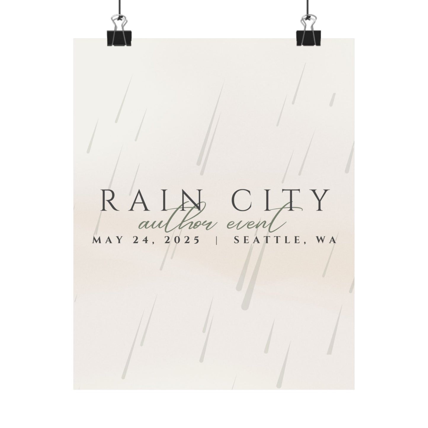 Rain City Author Event Matte Posters