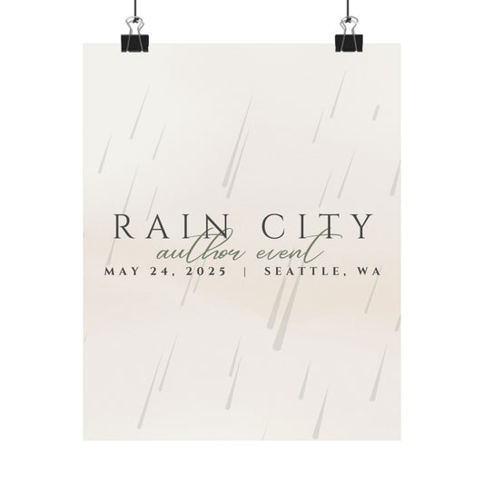 Rain City Author Event Matte Posters