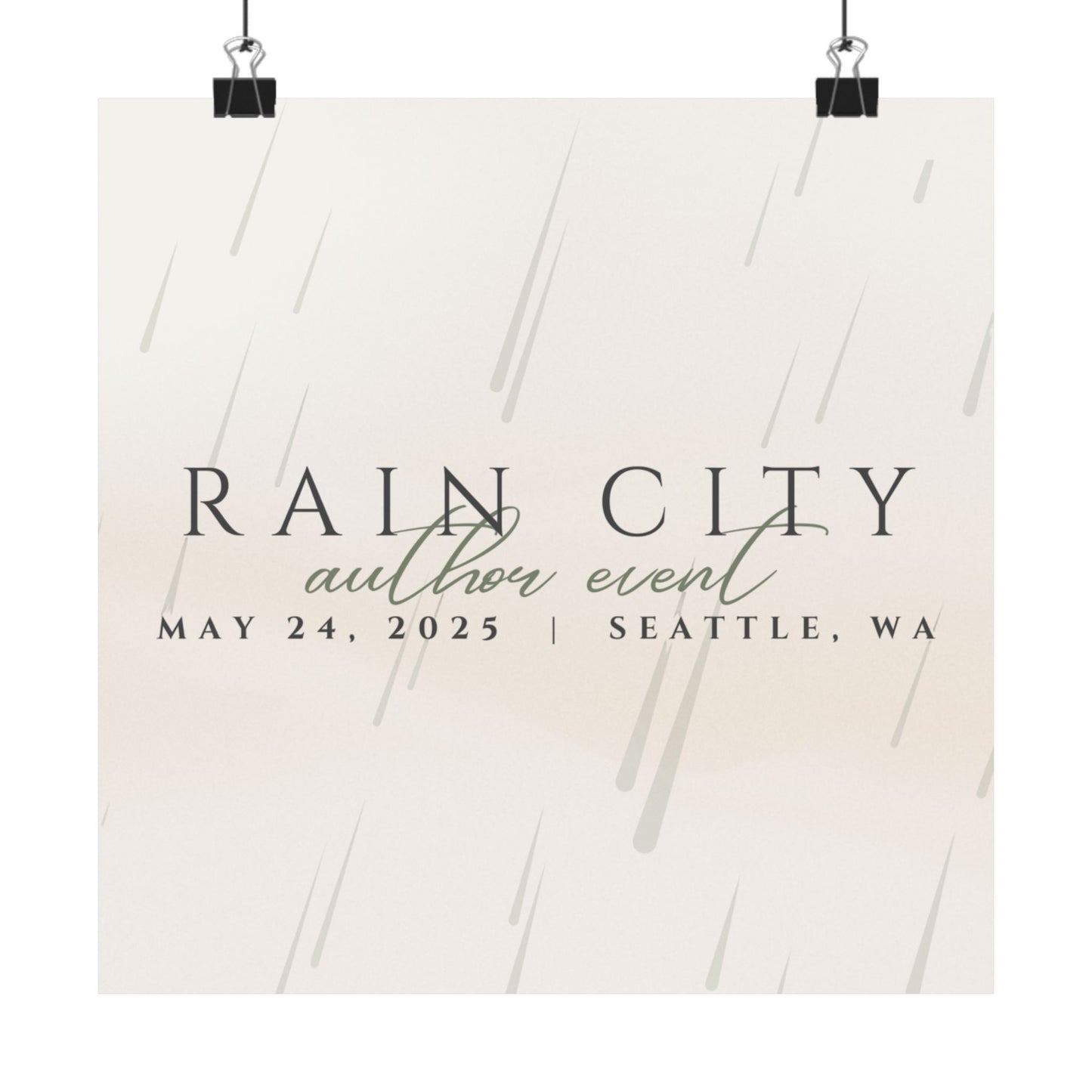 Rain City Author Event Matte Posters