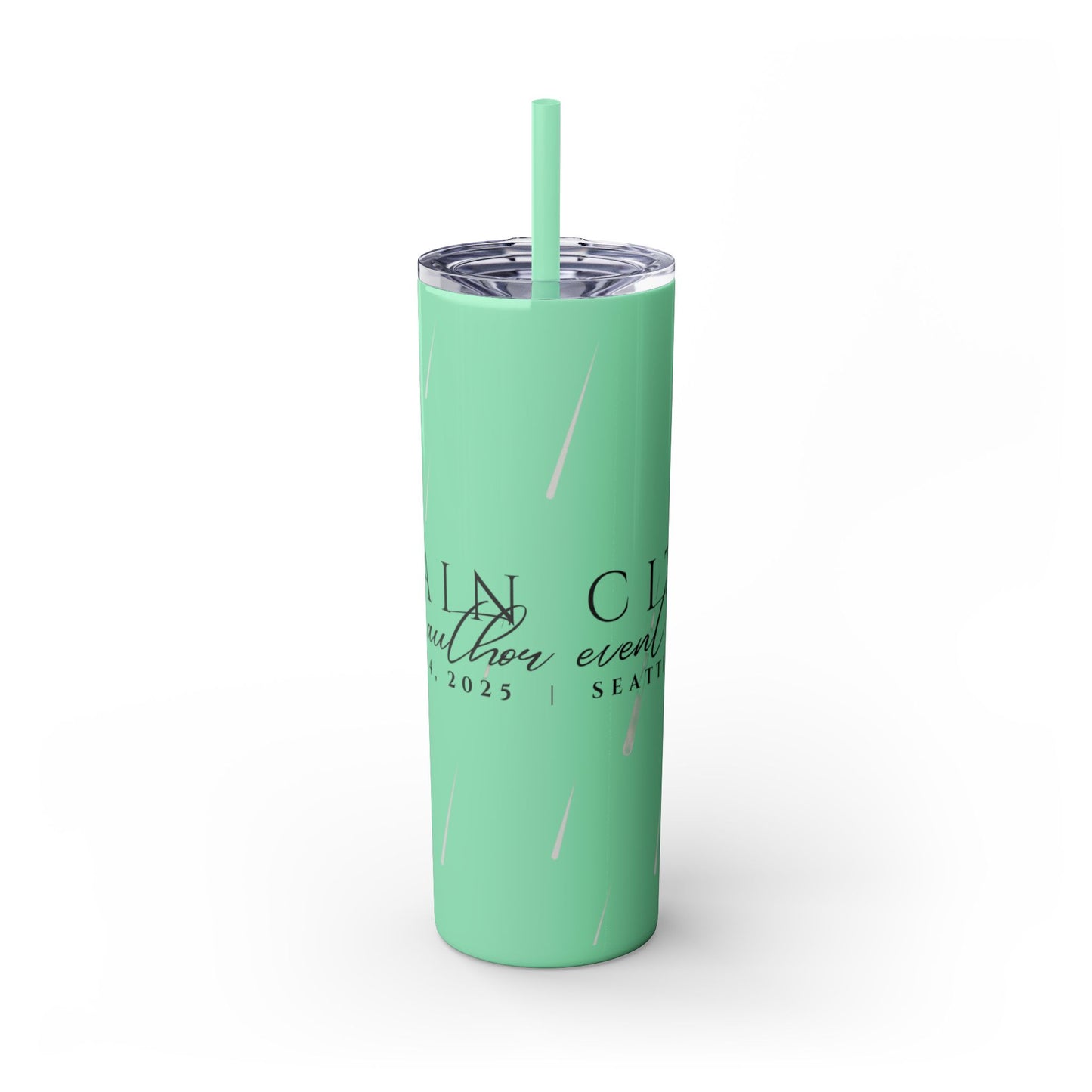 Rain City Author Event Skinny Tumbler with Straw, 20oz Version 2
