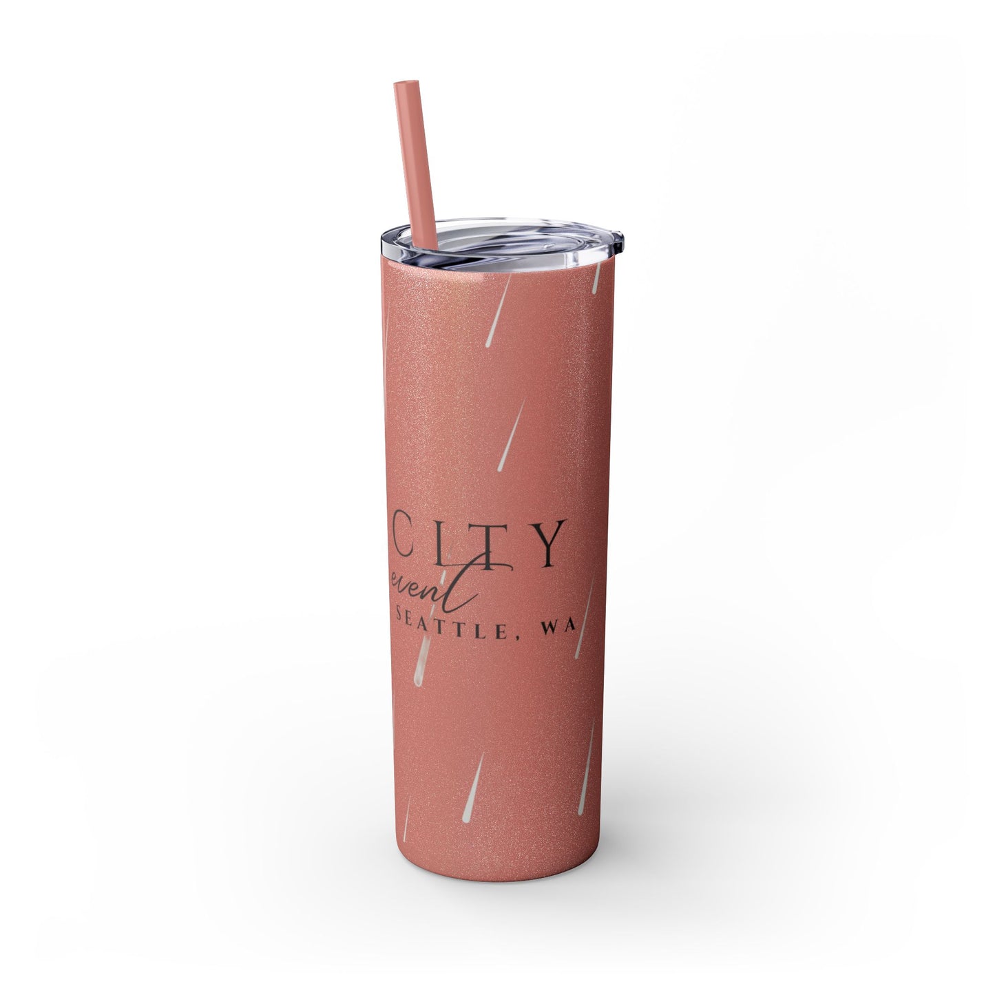 Rain City Author Event Skinny Tumbler with Straw, 20oz Version 2