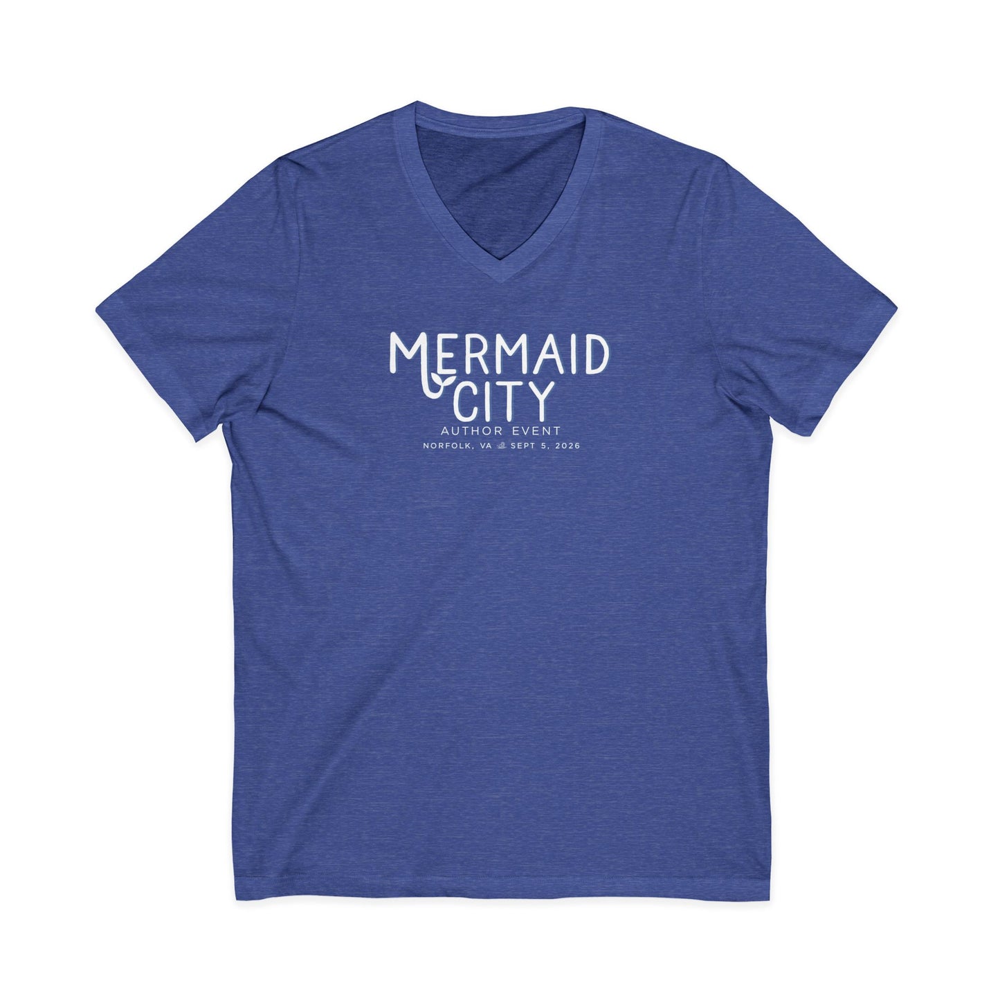 Mermaid City Author Event Unisex Jersey Short Sleeve V-Neck Tee