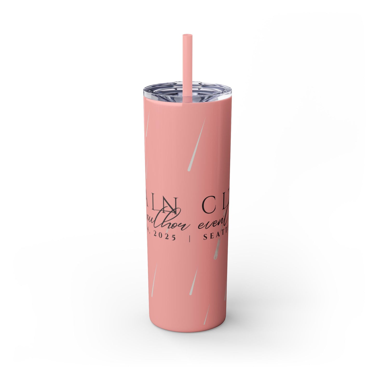 Rain City Author Event Skinny Tumbler with Straw, 20oz Version 2