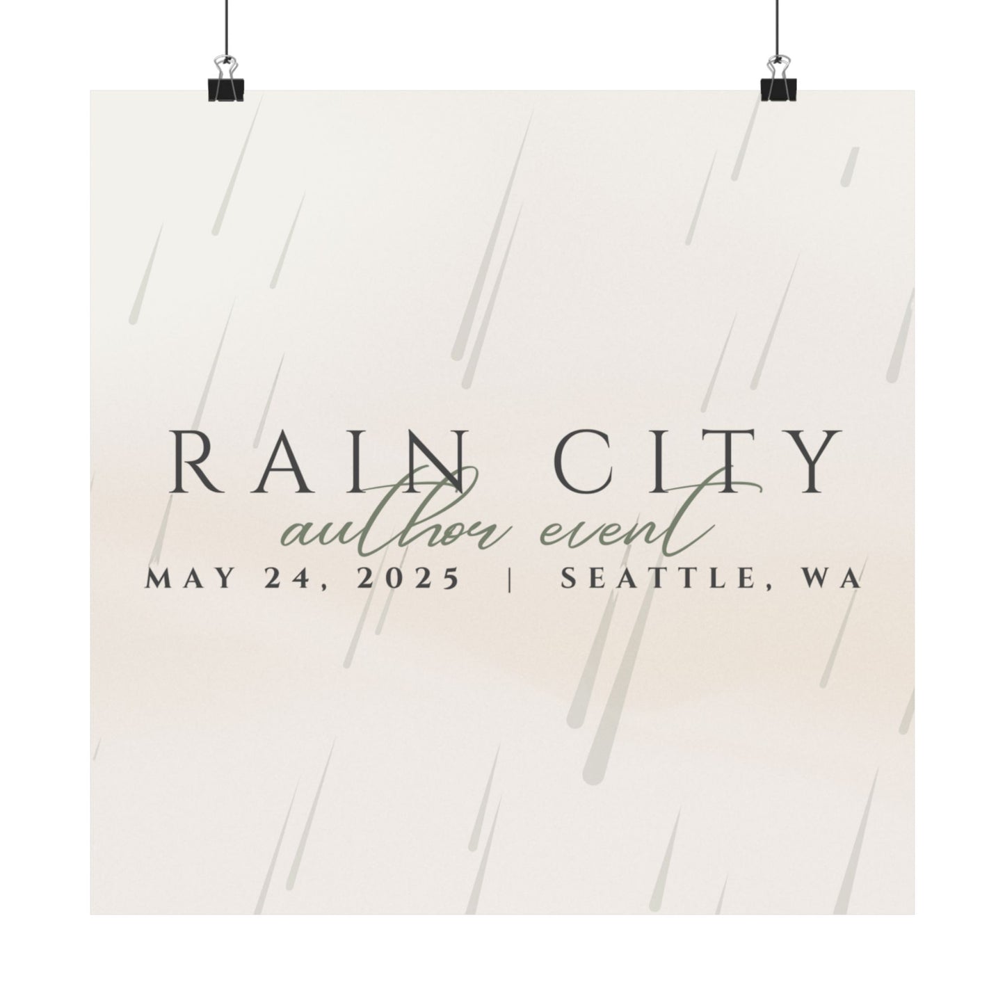 Rain City Author Event Matte Posters
