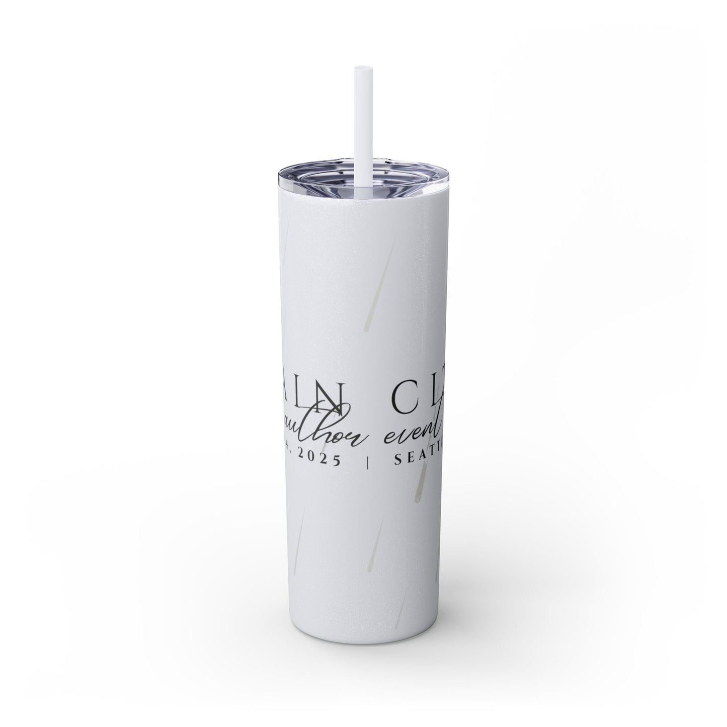 Rain City Author Event Skinny Tumbler with Straw, 20oz Version 2