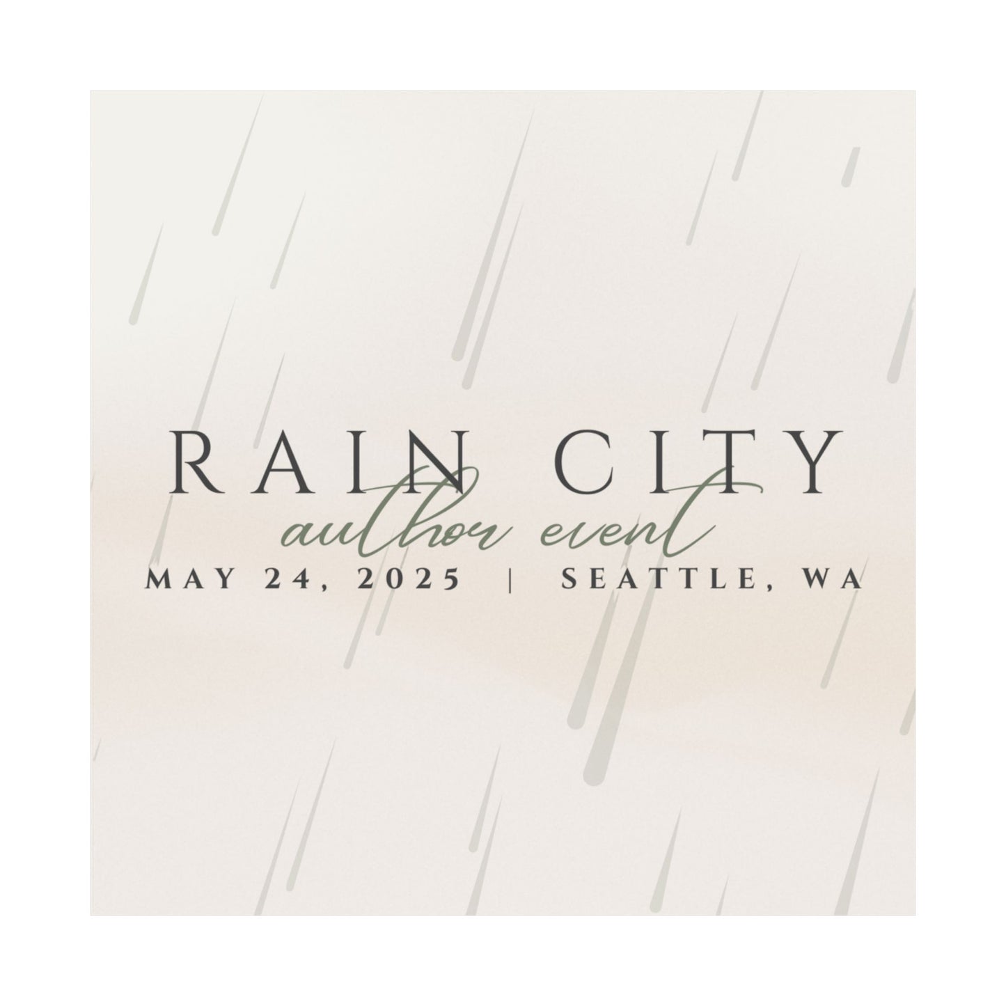 Rain City Author Event Matte Posters