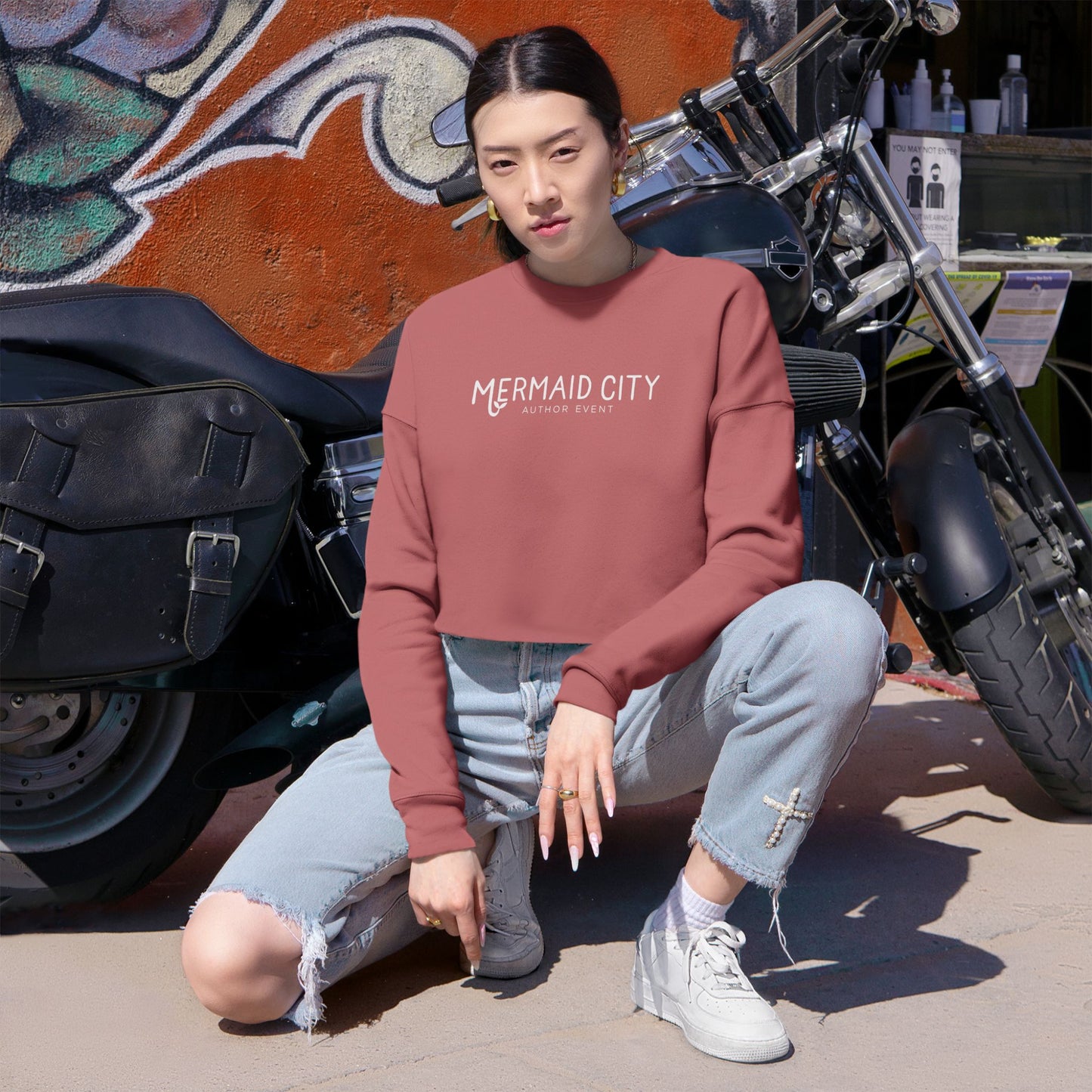 Mermaid City Author Event Cropped Sweatshirt