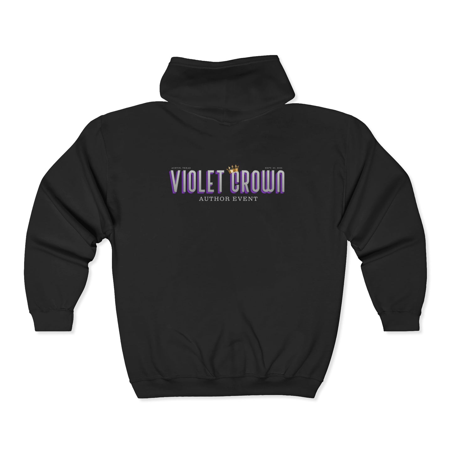 Violet Crown Author Event Zip Hoodie - Cozy Unisex Sweatshirt for Book Lovers