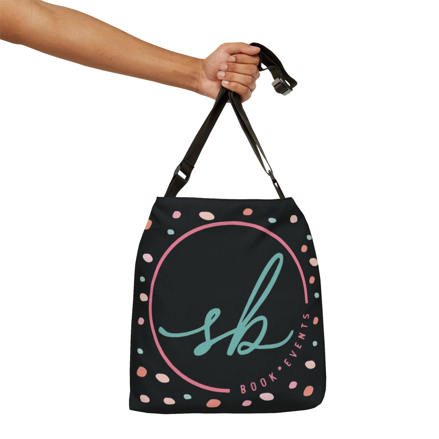 Southern Belle Book Events Adjustable Tote Bag in Black