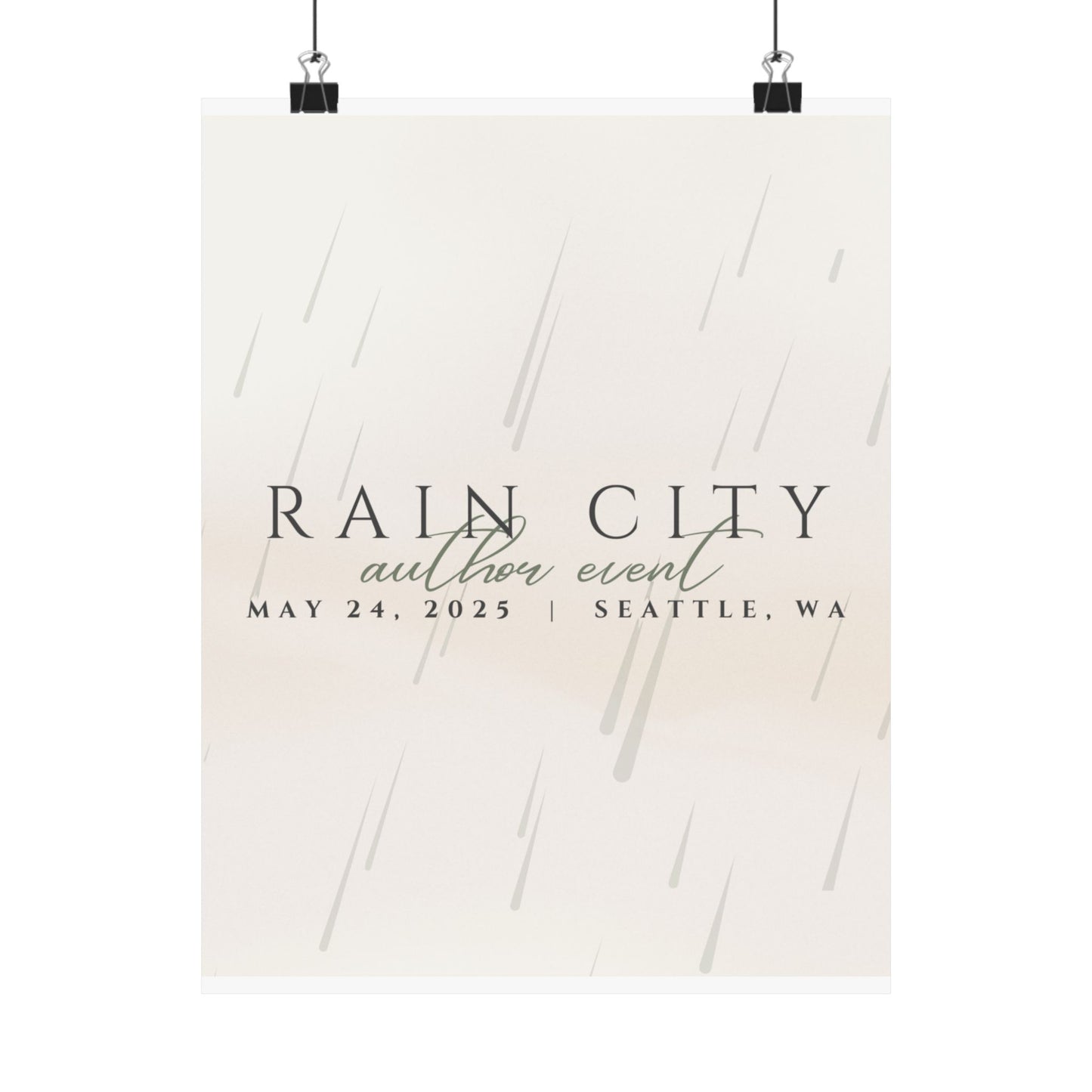 Rain City Author Event Matte Posters