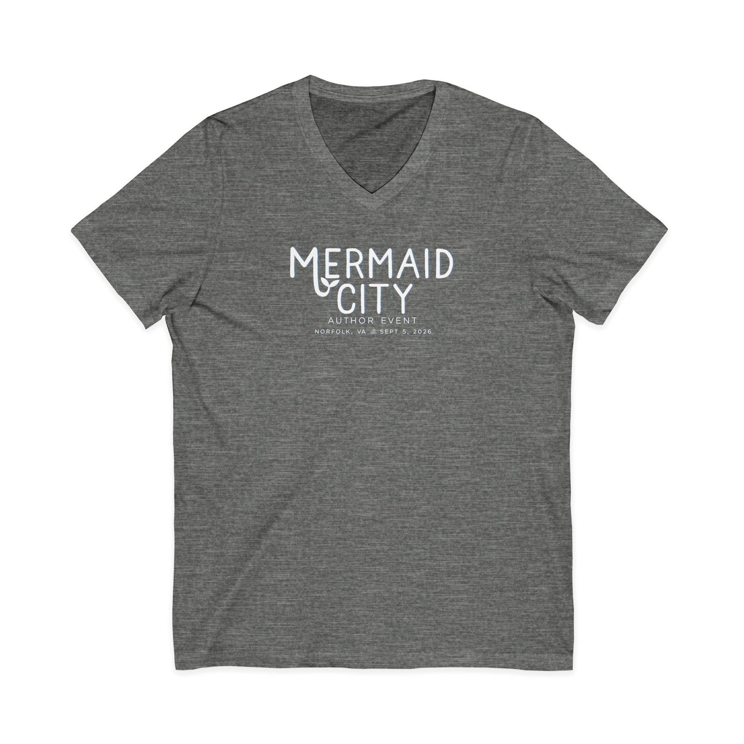 Mermaid City Author Event Unisex Jersey Short Sleeve V-Neck Tee