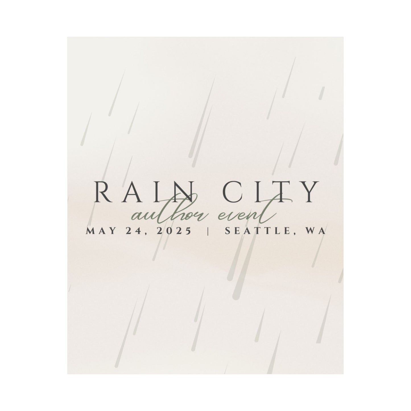 Rain City Author Event Matte Posters